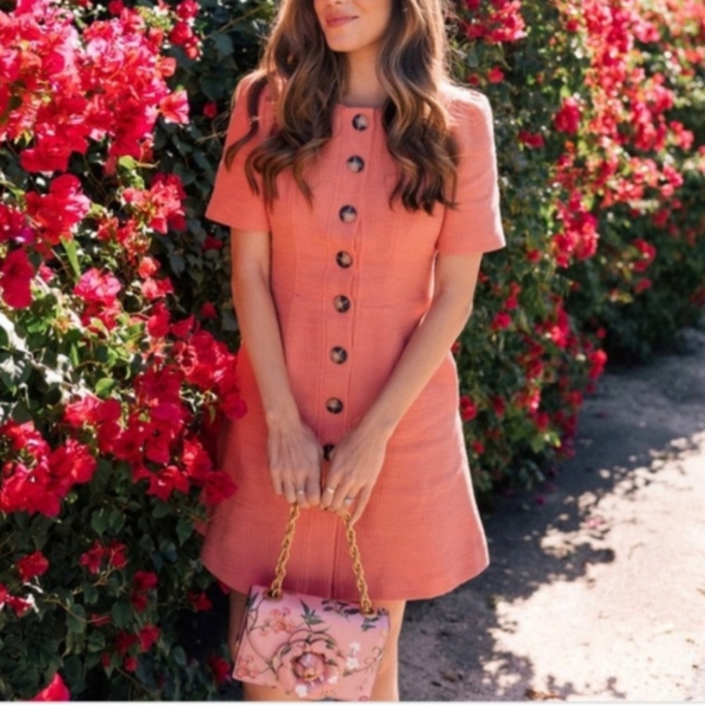 Gal meets glam coral dress